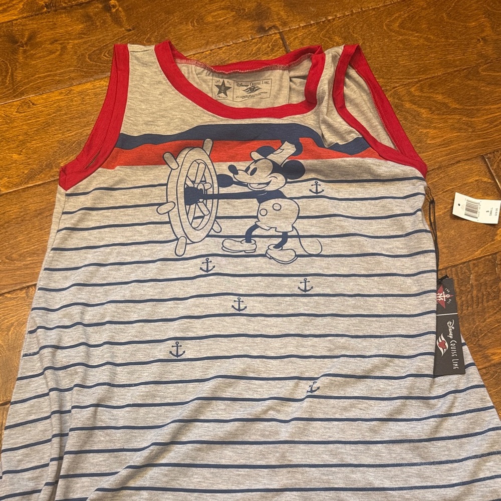 Disney Nautical Mickey Mouse Tank Top - Red, Gray & Navy